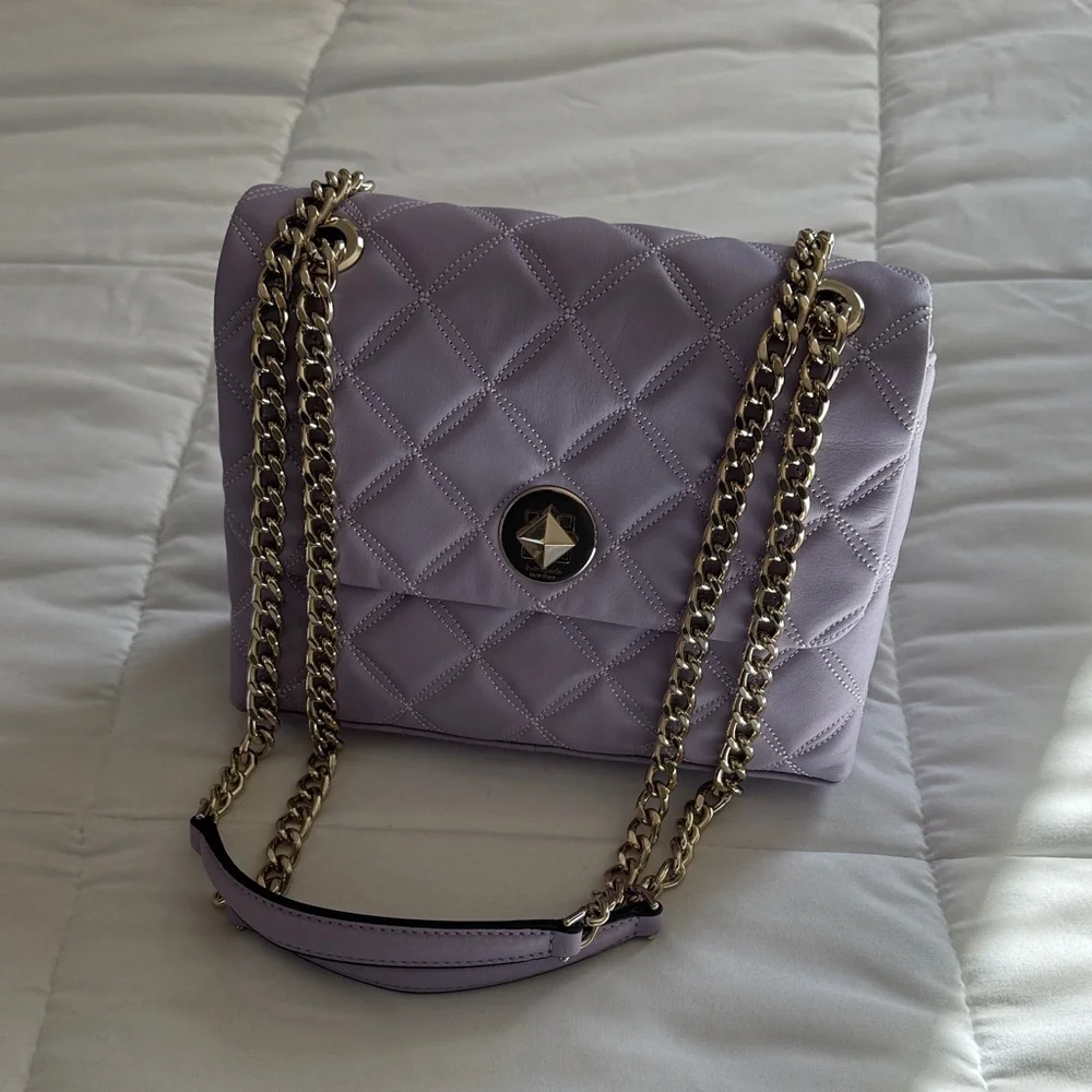 NWT Kate Spade Lilac Frost Natalia Quilted Square Leather Crossbody Bag